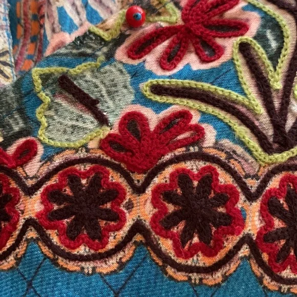 Anthropologie Hemant & Nandita Zarna Maxi Dress Teal S - Picture 7 of 15